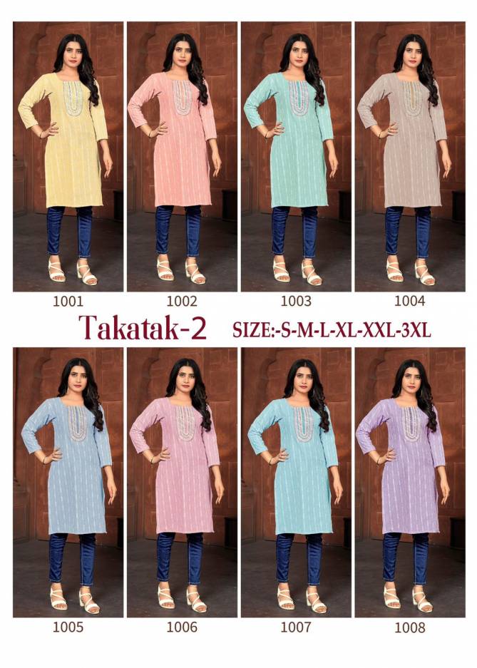 Takatak 2 By Sangeet Sequence Work Slub Cotton Kurtis Wholesale Shop In Surat
